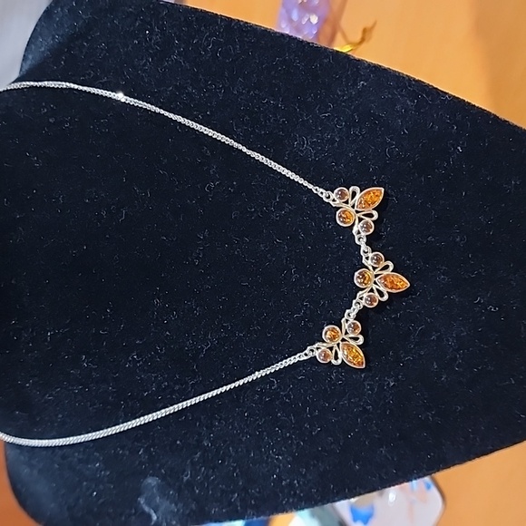 Baltic Amber Sterling Silver 925  16"  Necklace - Picture 2 of 2